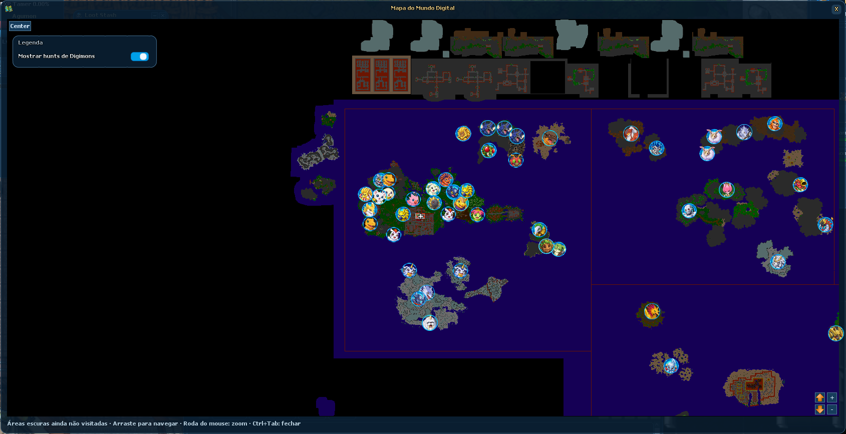 Mapa & hunts no cliente atual do DigiMendes.
